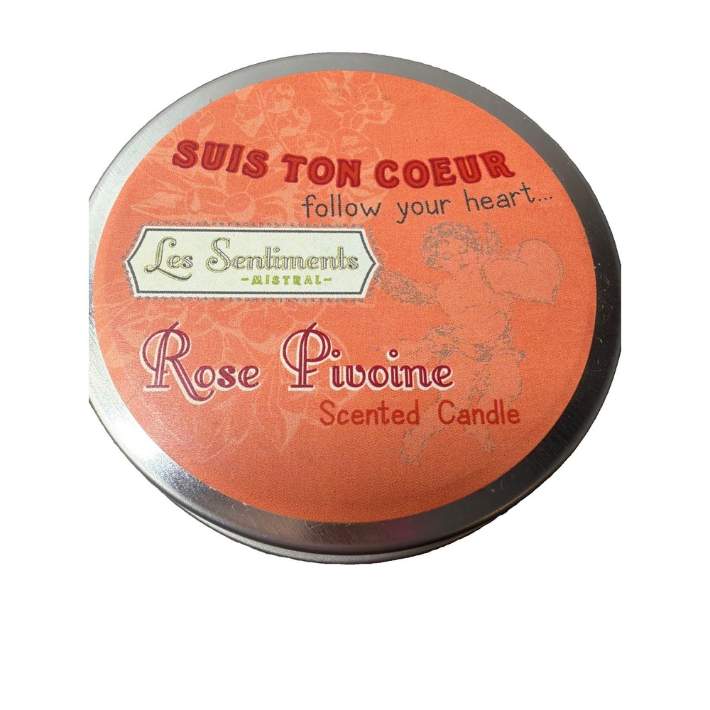 NEW MISTRAL ROSE Pivoine Luxury Soy Wax Candle 6oz FOLLOW YOUR HEART